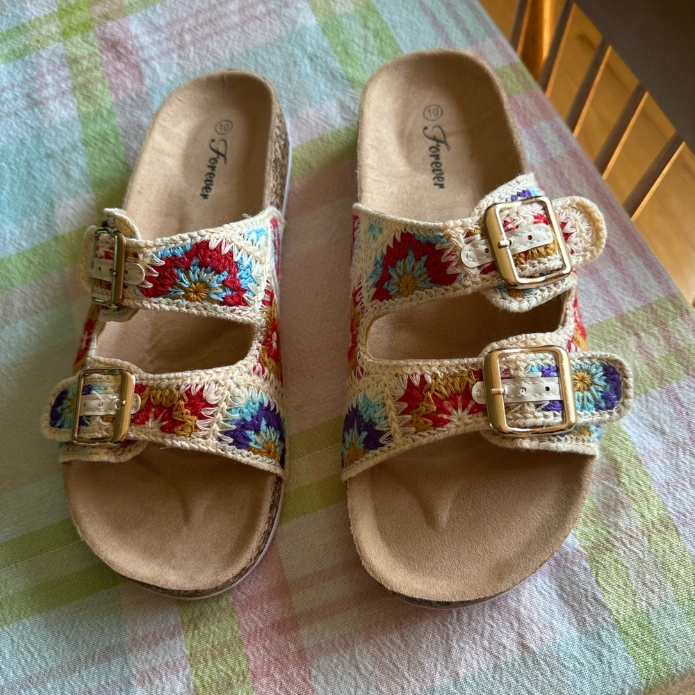 Forever crochet Buckle Sandals